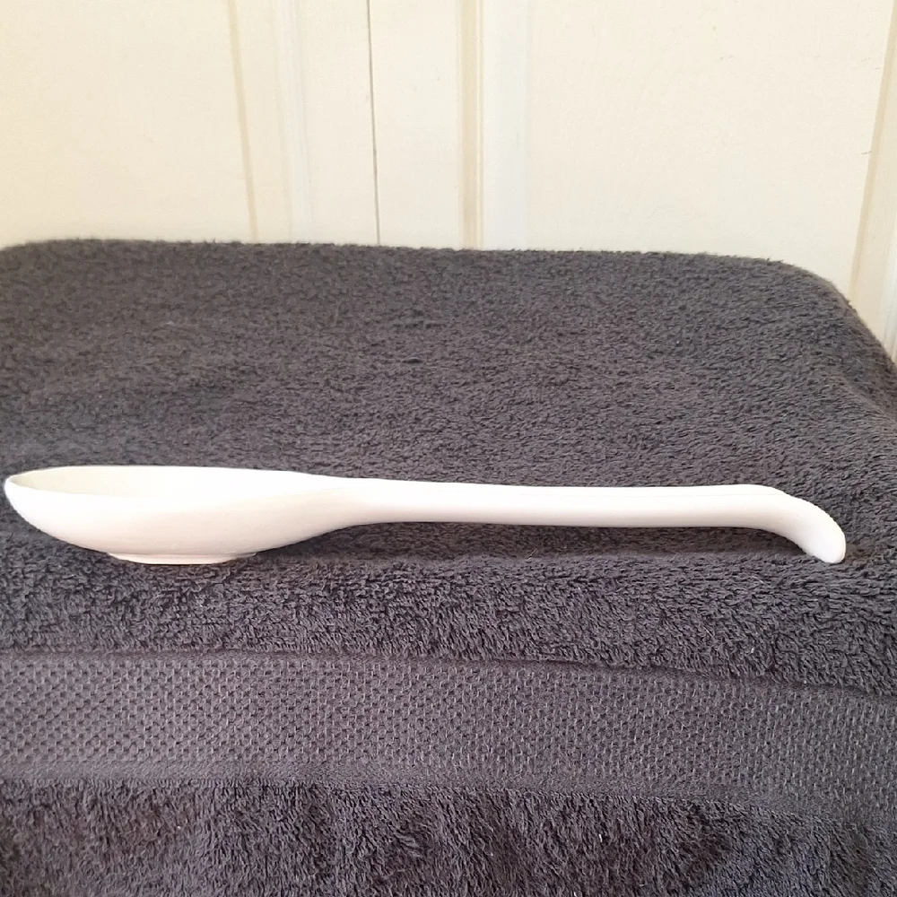Sur La Table White Ceramic Spoon Rest with Lemon Motif
